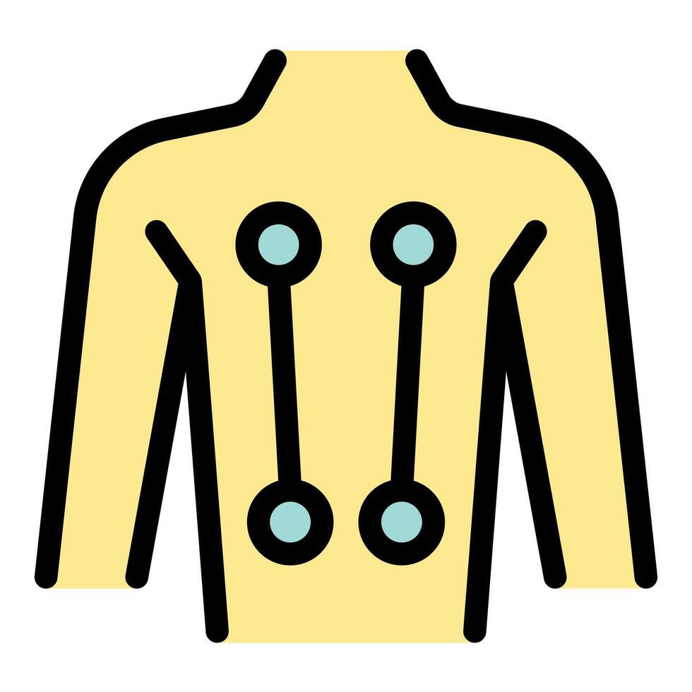 Electrodes measuring muscle activity during electromyography testing vector