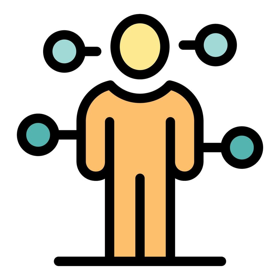 Person managing multiple tasks using multitasking skills, enhancing productivity and efficiency vector