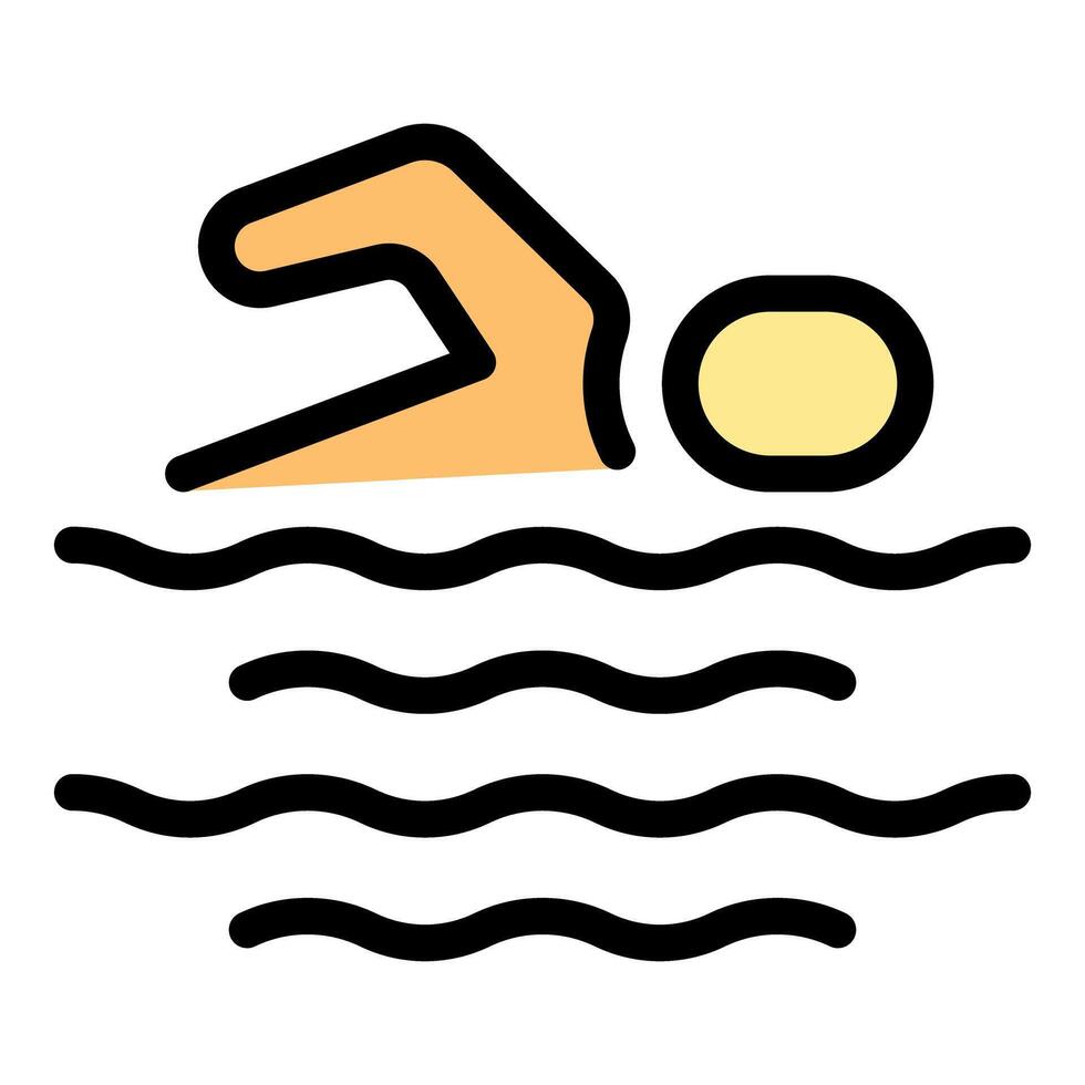 Swimmer swimming crawl stroke in open water or swimming pool vector