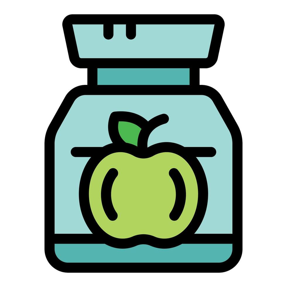Preserving freshness, green apple stored in airtight jar vector