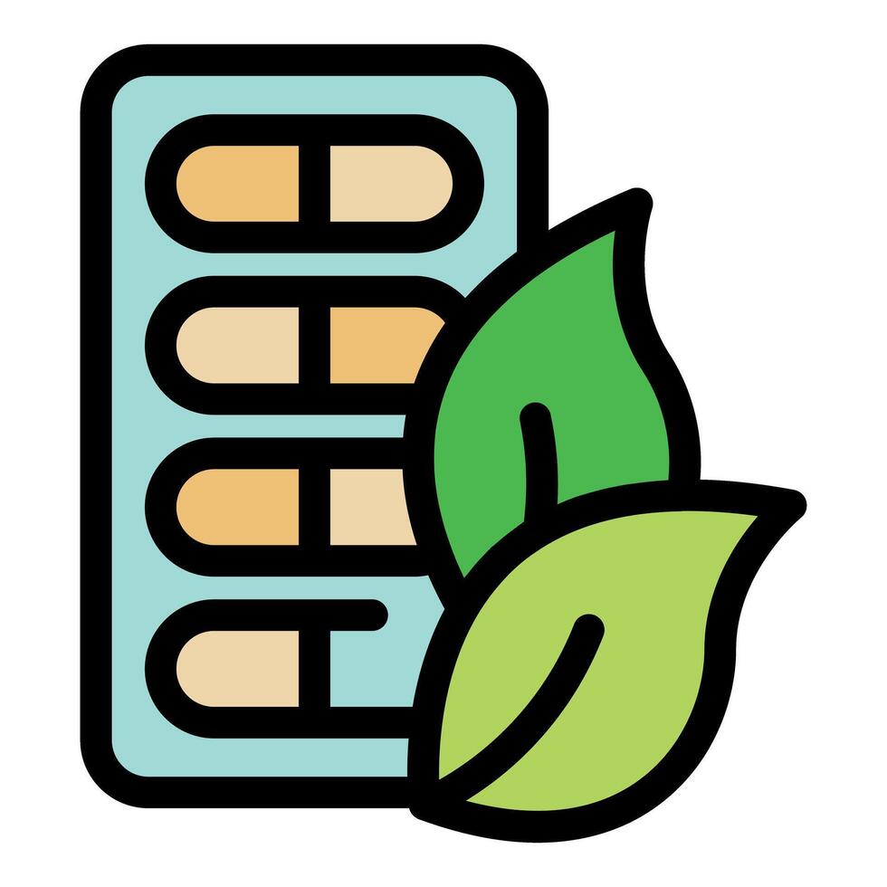 Herbal pills representing natural medicine and healthcare vector