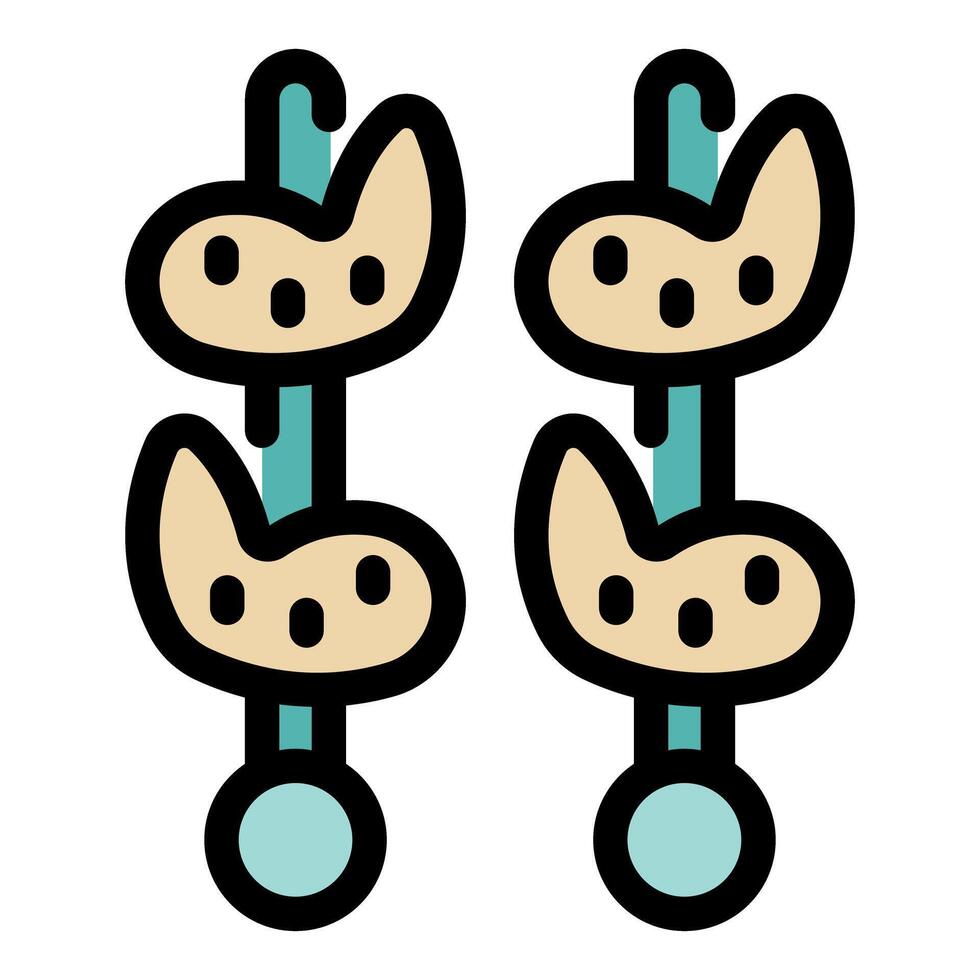 Potato skewers representing asian street food culture vector