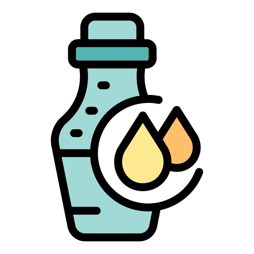 Massage oil bottle with essential droplets promoting relaxation and wellness vector