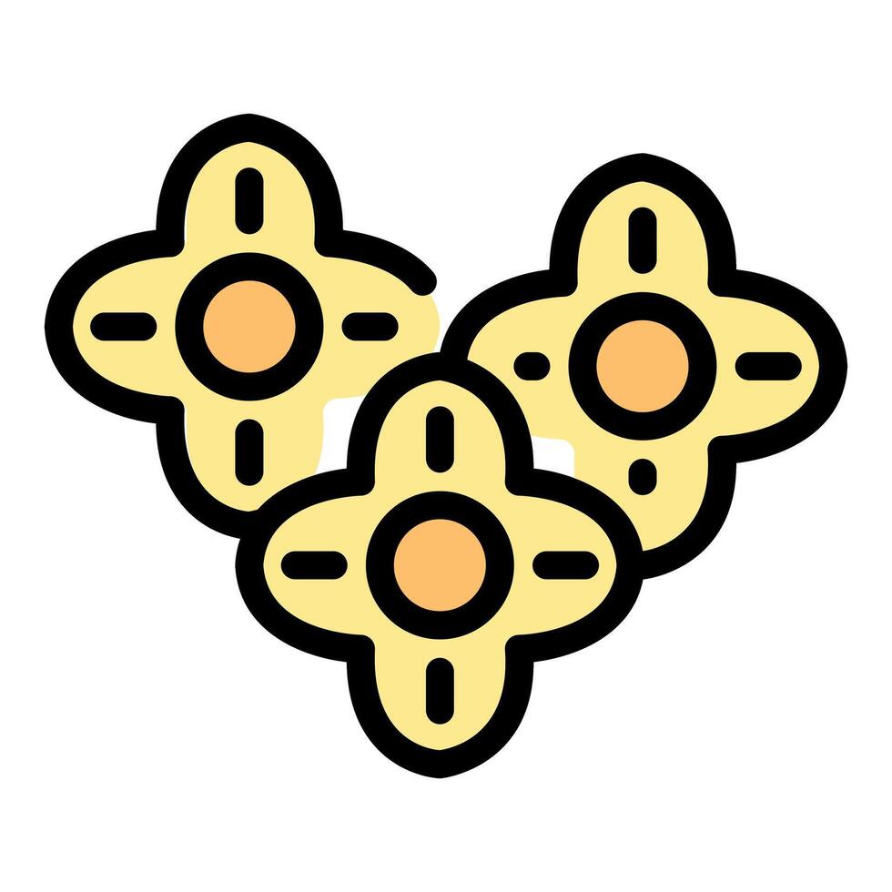 Three cross shaped cookies forming a delicious cluster vector