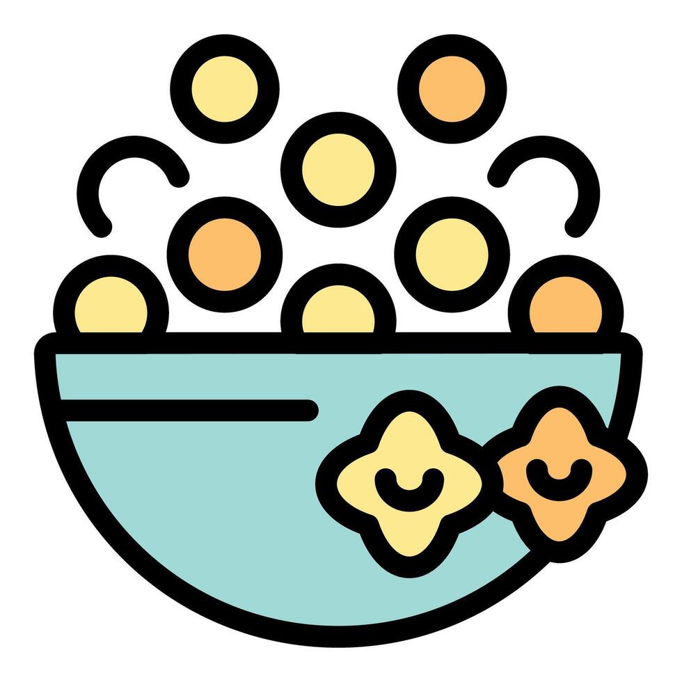 Bowl overflowing with cheerful cereal and star decoration vector