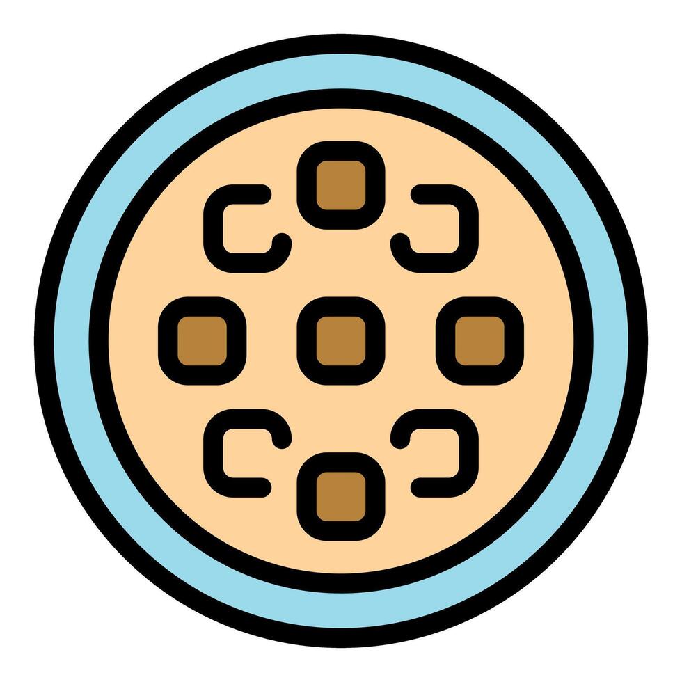 Petri dish with agar and bacteria growing in laboratory vector