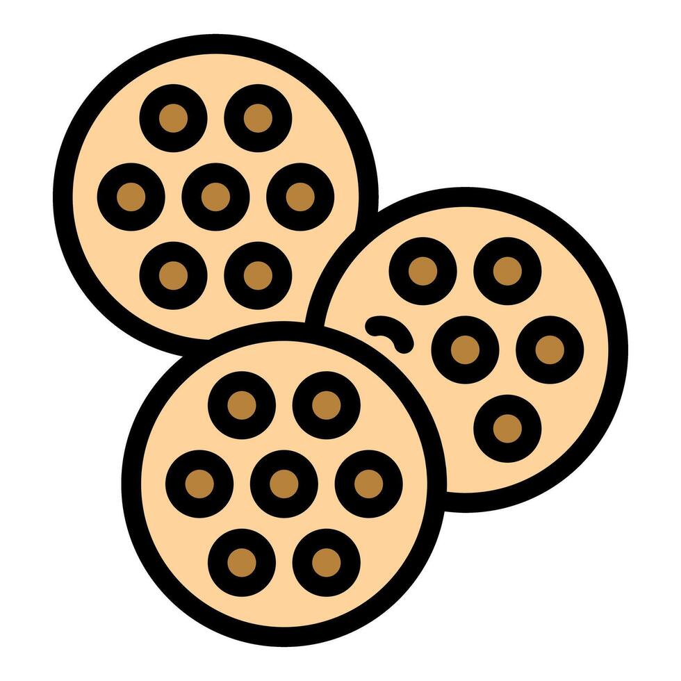 Sliced lotus root showing its distinctive pattern creating a beautiful design vector