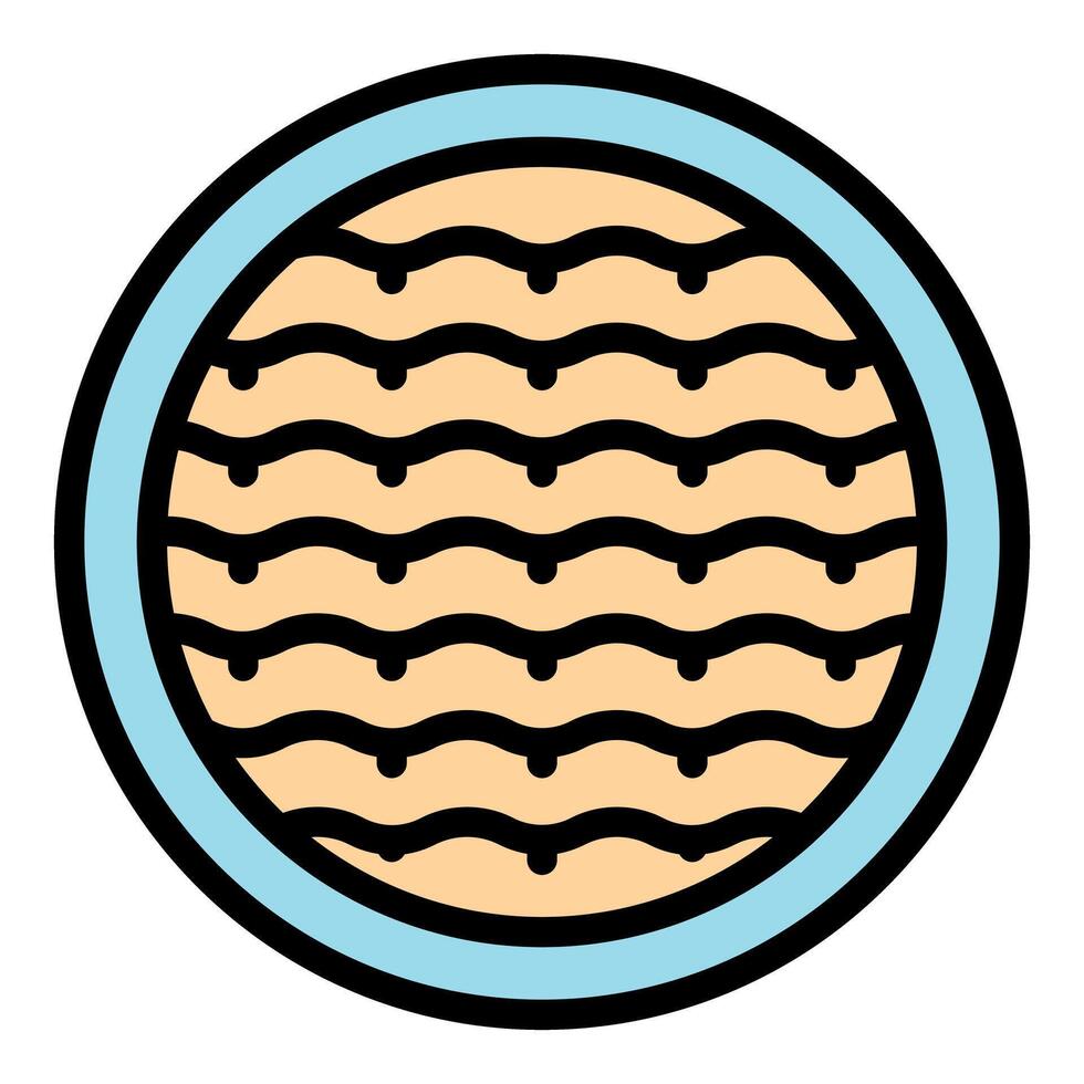 Round breathable material with wavy surface and dots vector
