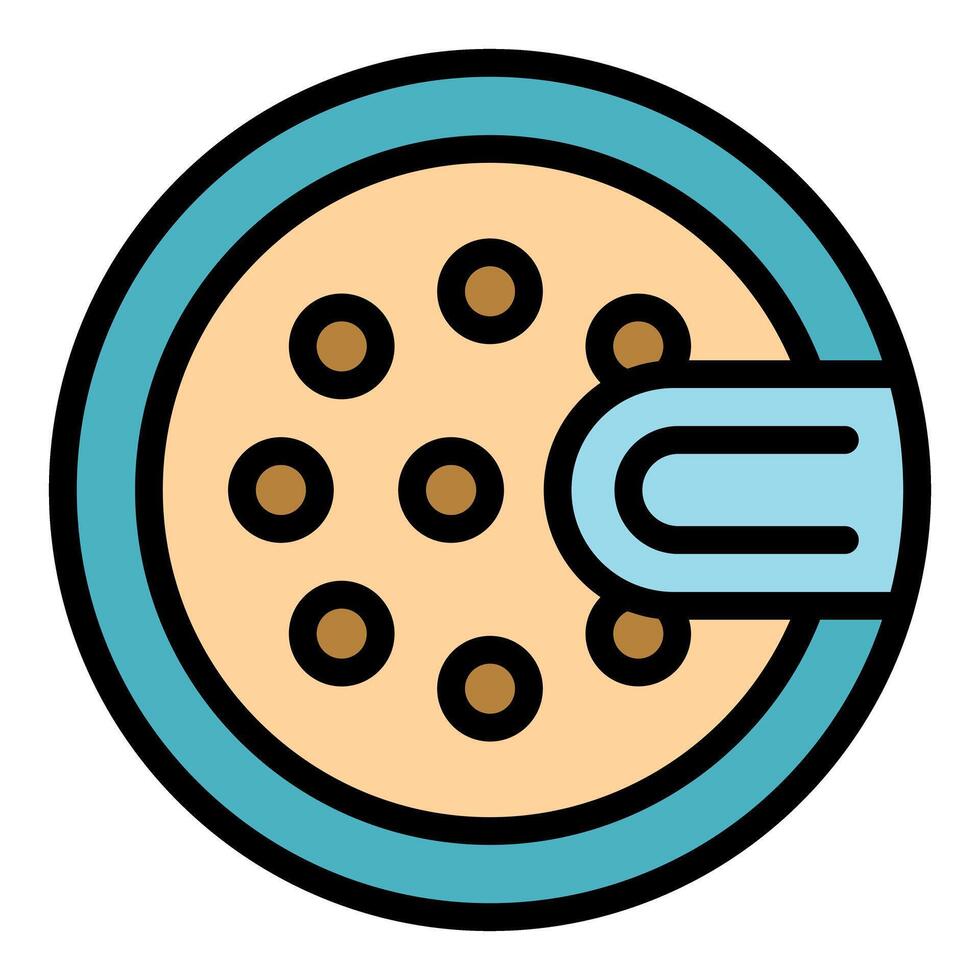Petri dish with agar and bacteria growing in laboratory experiment vector