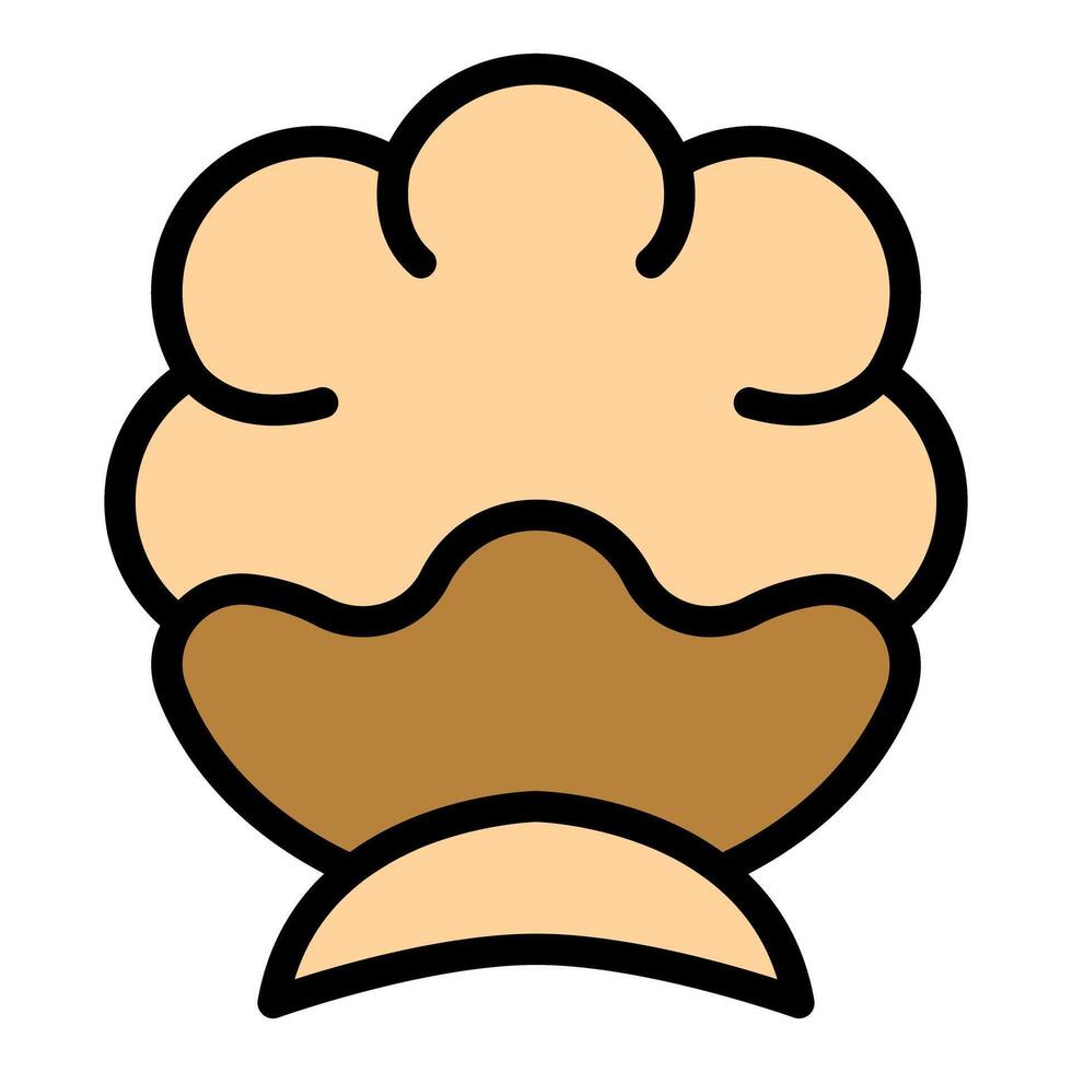 Seashell with brown center lying on white background vector