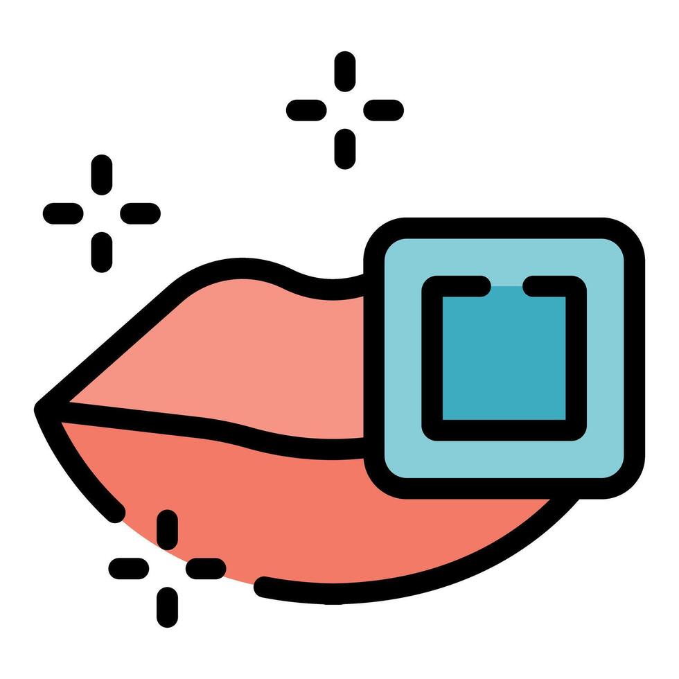 Sparkling lips showing innovative lipstick testing technology vector