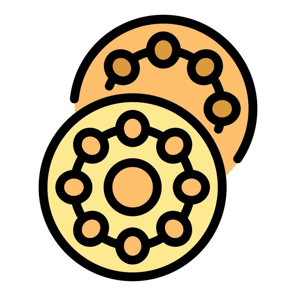 Bearing ball thrust roller bearing rotating mechanical engineering industry icon vector