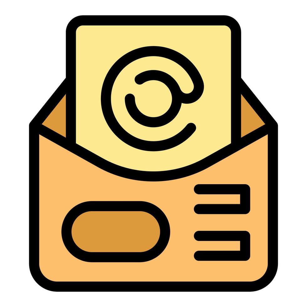 Copyright content email sending with envelope and letter symbol vector