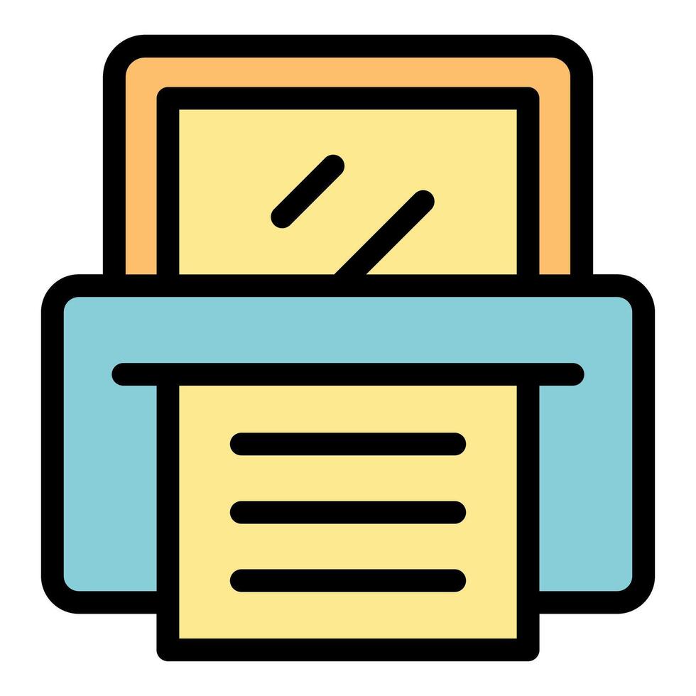 Printer printing document with display showing progress vector