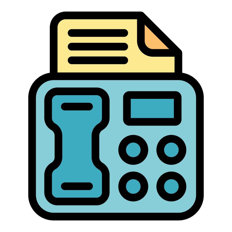 Fax machine printing document with display and buttons vector