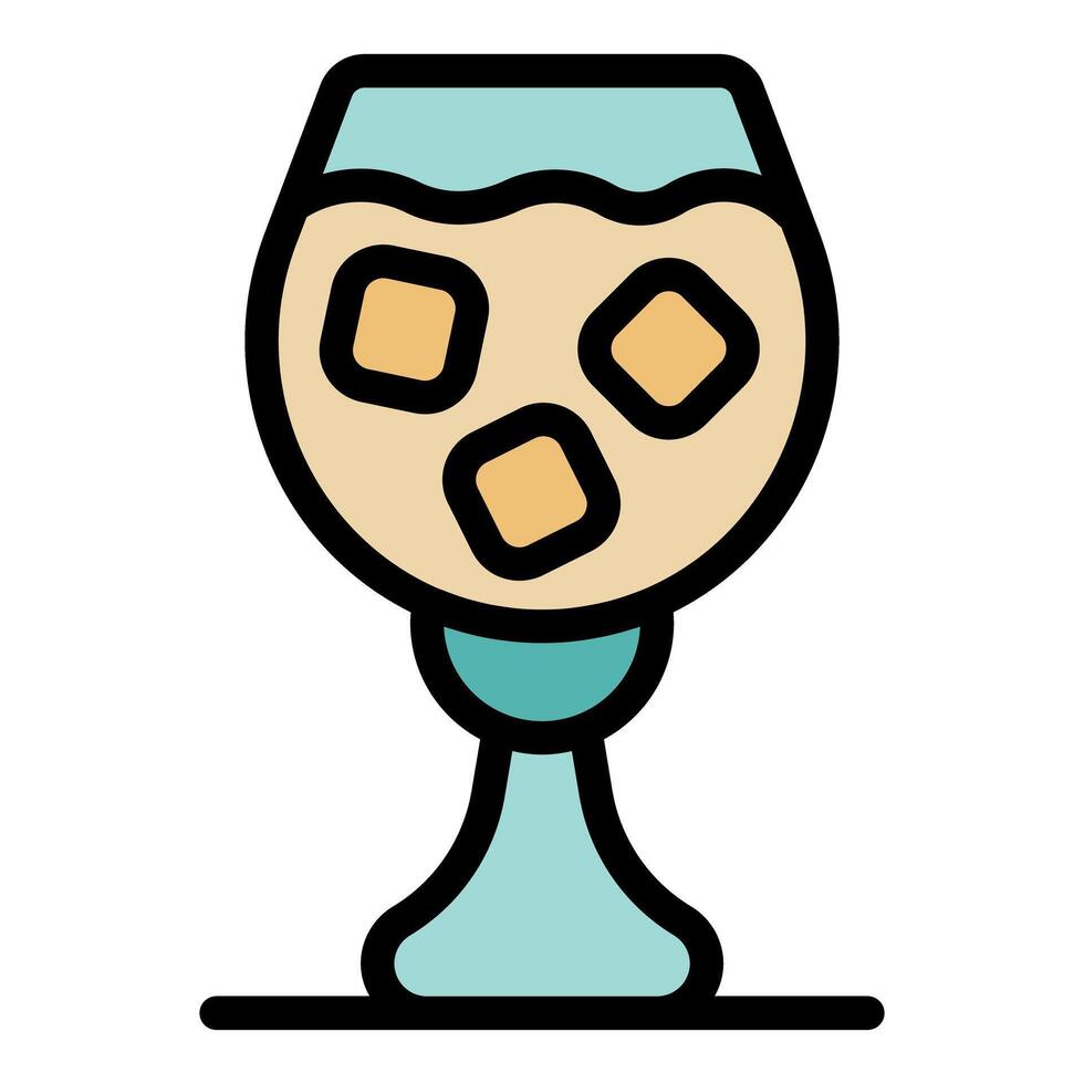 Glass of baileys irish cream with ice cubes, vector