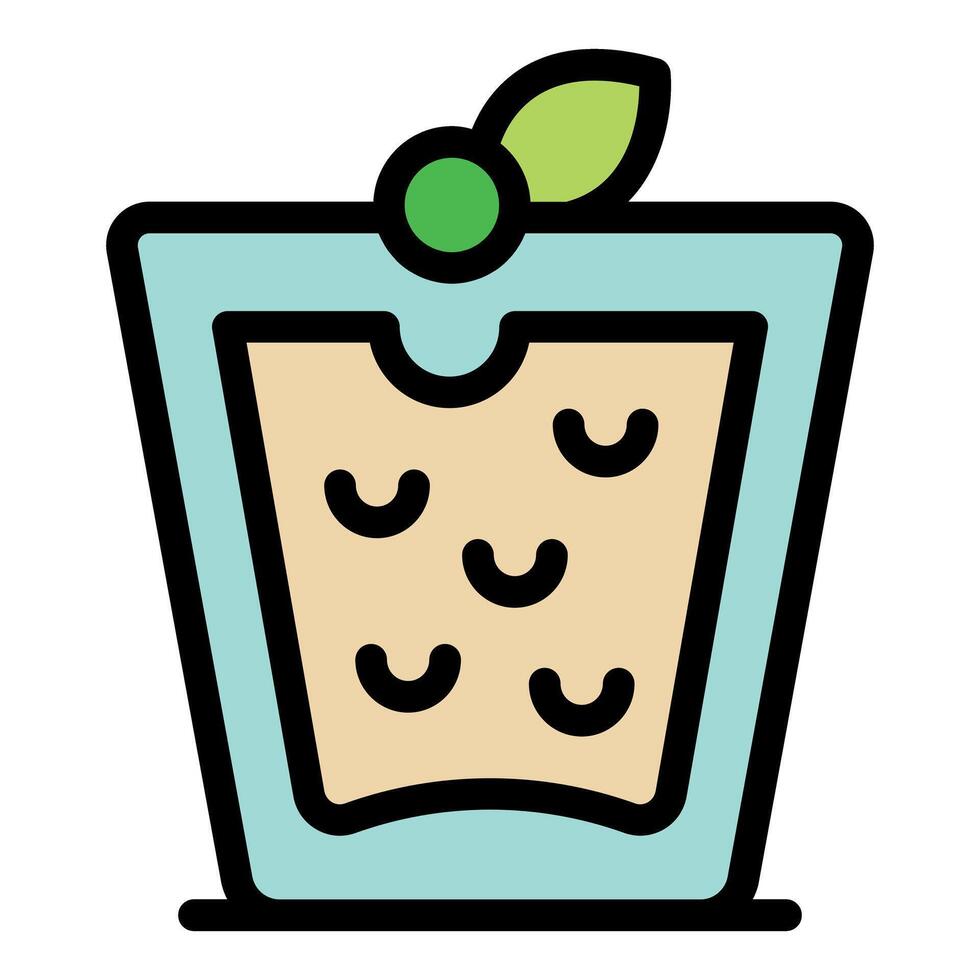 Delicious smoothie in glass with garnish, refreshing summer drink vector