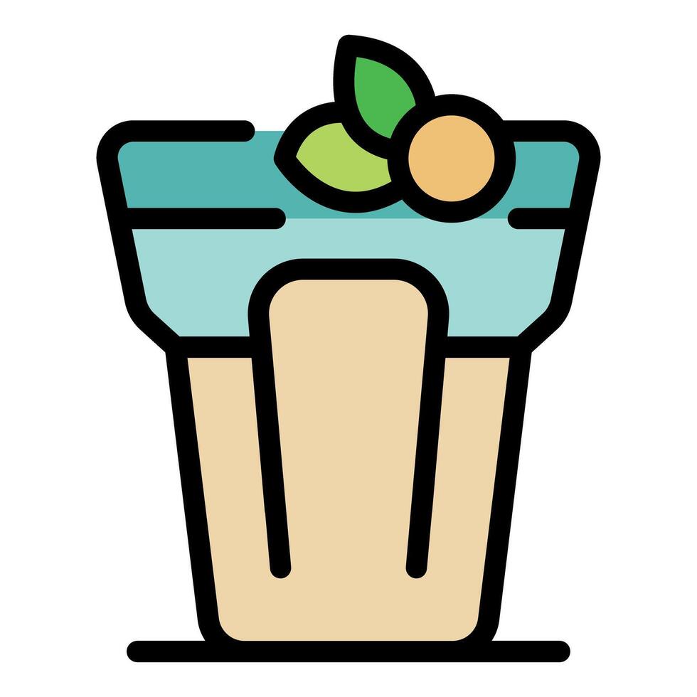Lassi indian drink with mint and lemon in disposable plastic cup vector