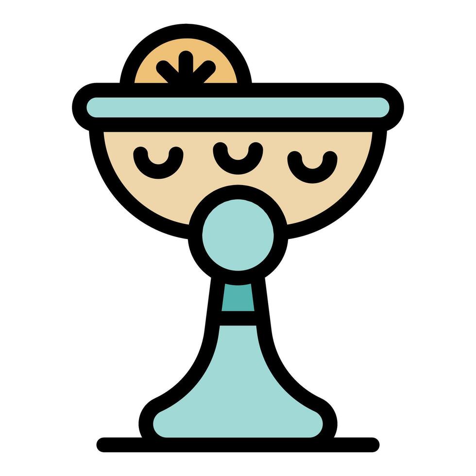 Large margarita glass filled with cocktail and garnished with lime slice vector