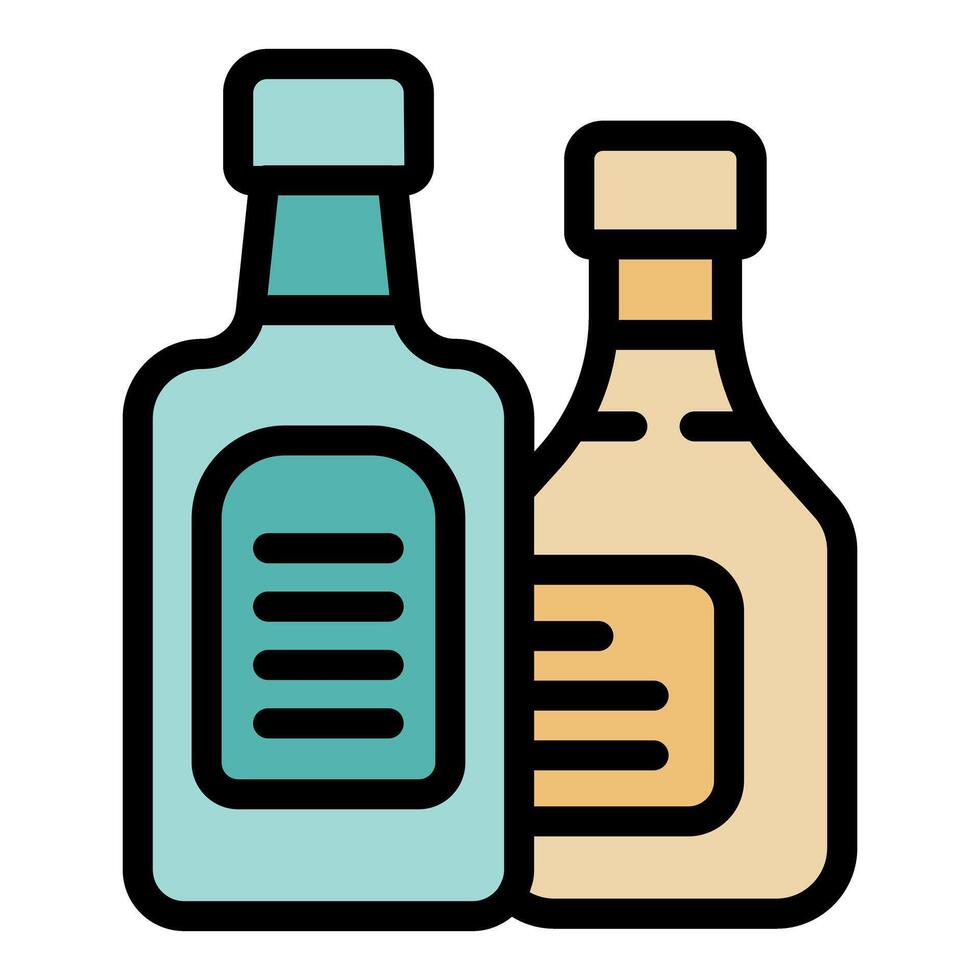Two bottles showing minimalist product packaging design vector