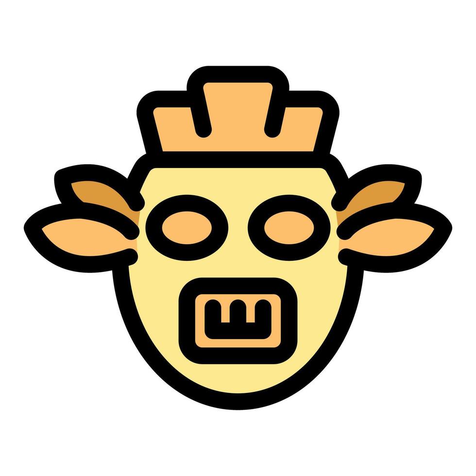 Tiki mask representing polynesian culture and spirituality vector