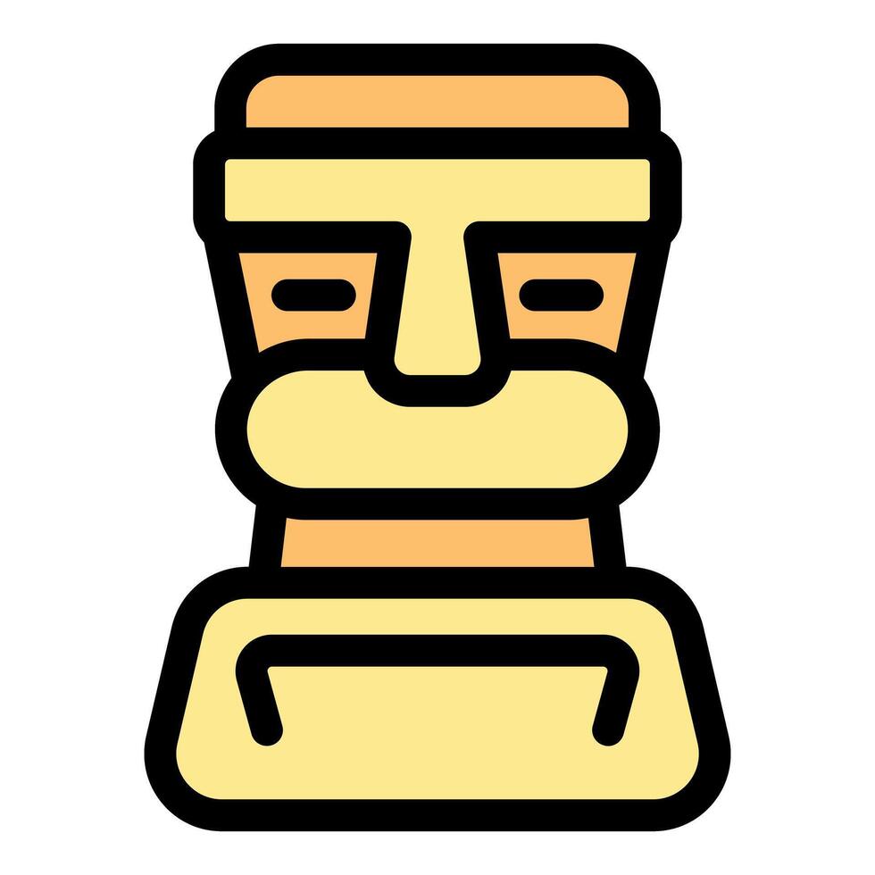 Ancient tiki idol representing polynesian culture and history vector