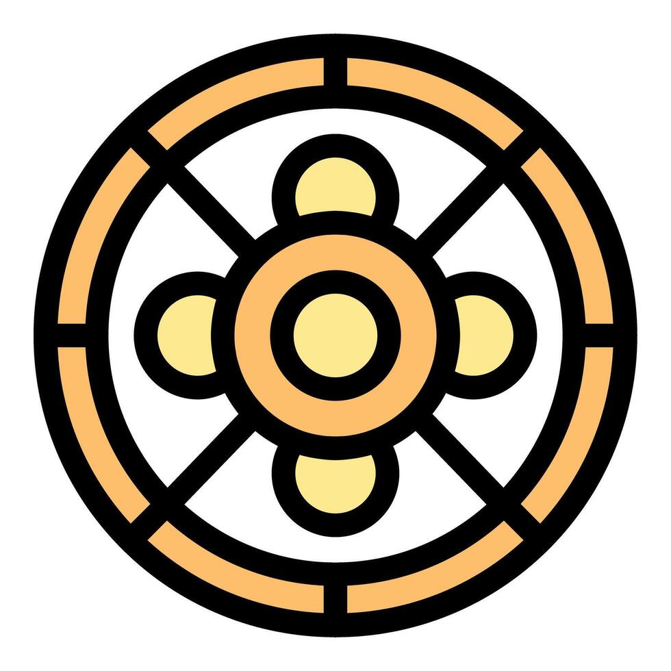 Round ornament with cross and circles representing culture and tradition vector