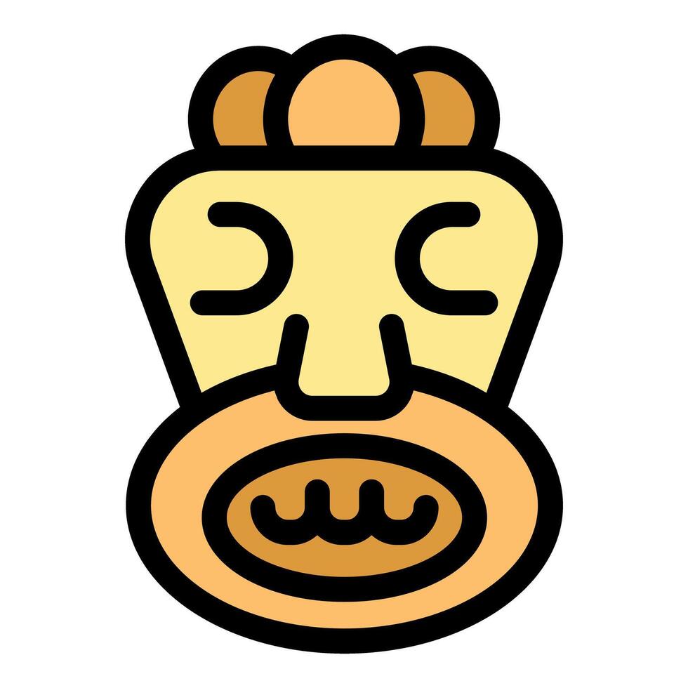 Tiki mask representing polynesian culture with traditional design vector