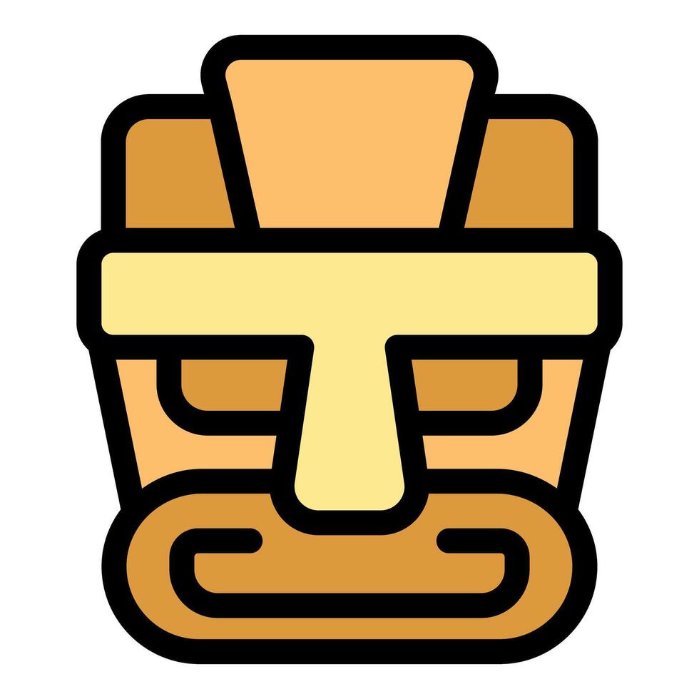 Hawaiian tiki mask idol depicting ancient polynesian god vector