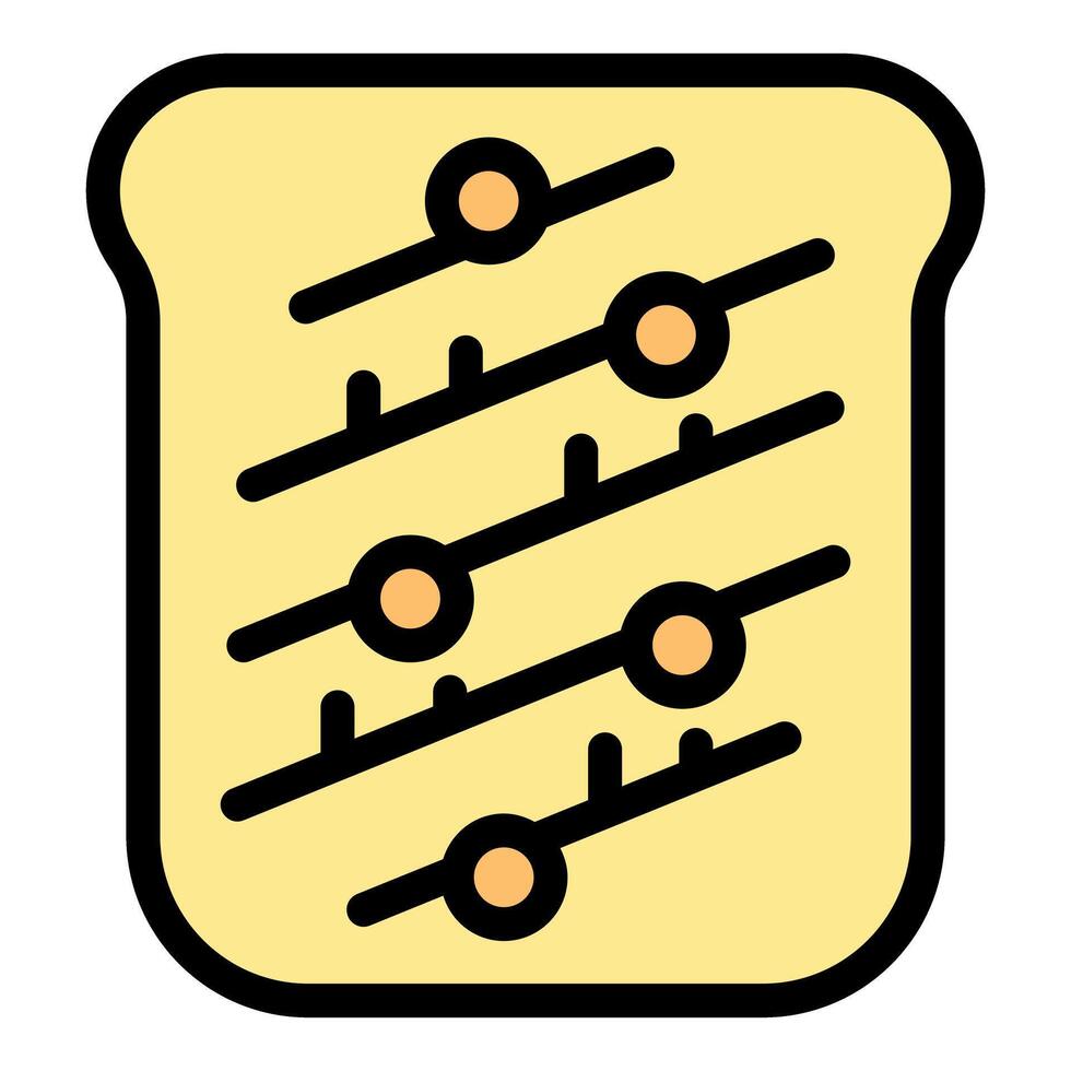 Toast with chocolate spread and sprinkles, delicious breakfast treat vector