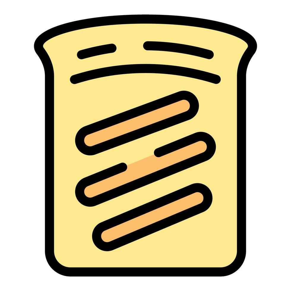 Toasting bread with three heating elements icon representing breakfast preparation vector