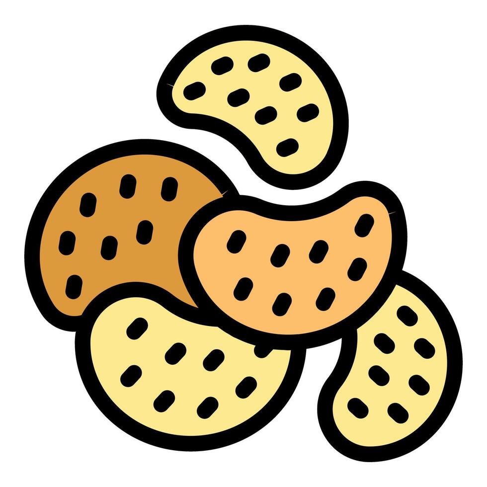 Crunchy potato chips falling onto a pile, creating a delicious snack vector
