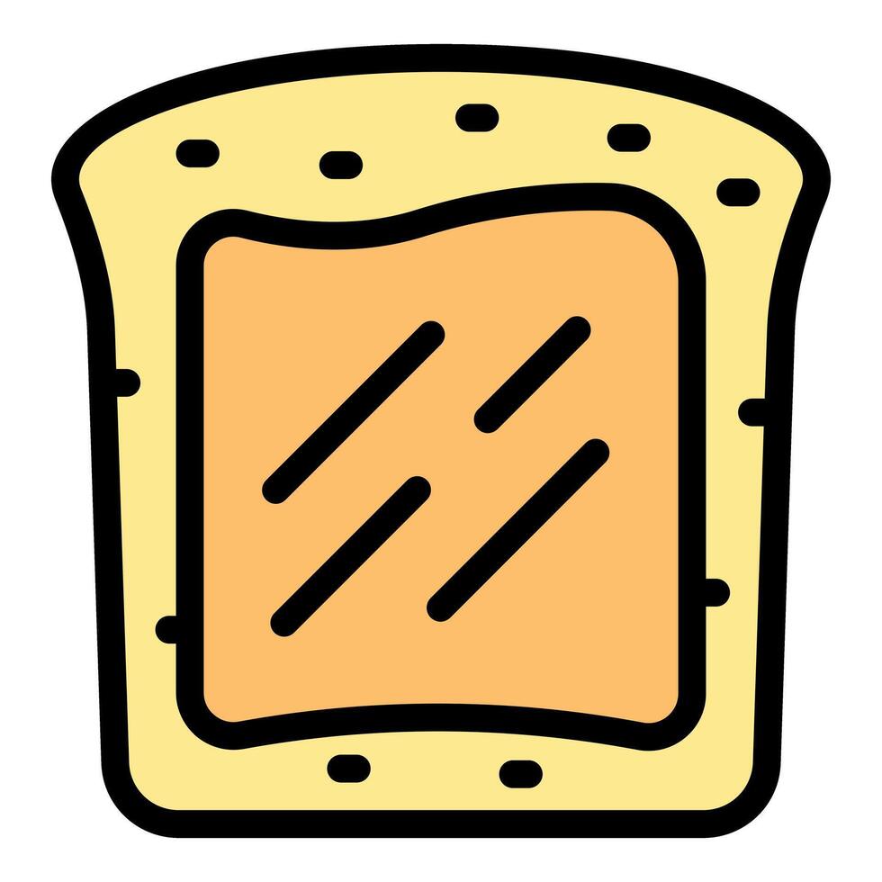 Toasted bread slice with peanut butter spread for breakfast vector