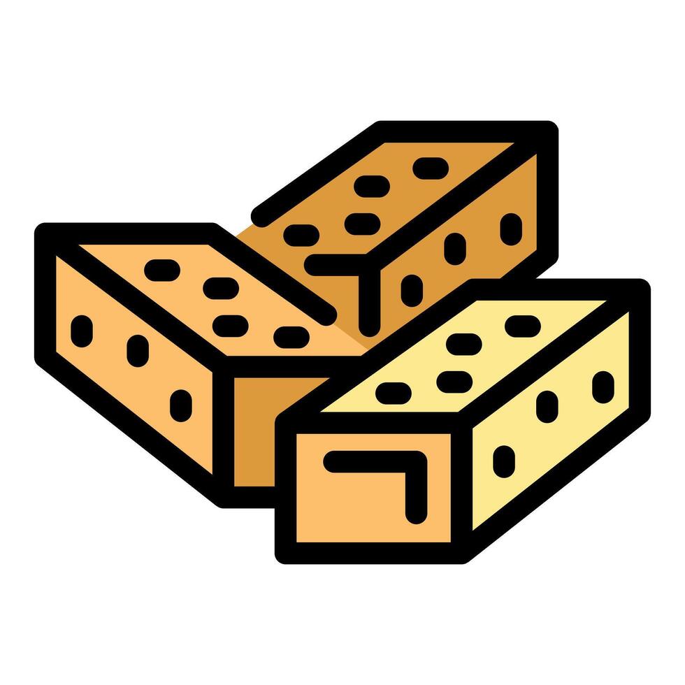 Three pieces of halva forming an isometric l shape vector