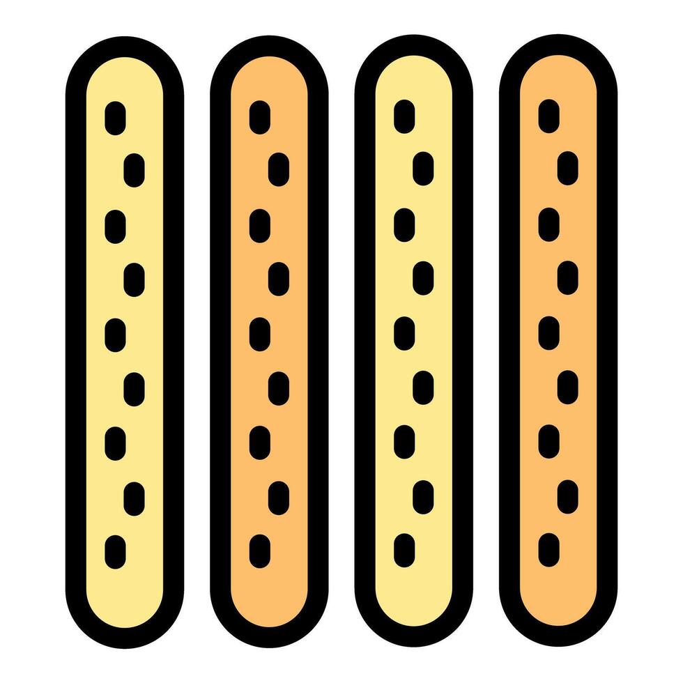 Four breadsticks with sesame seeds forming a delicious snack vector