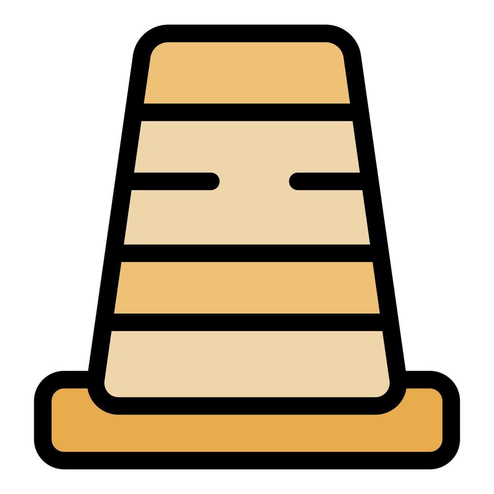 Traffic cone ensuring road safety and traffic flow management vector