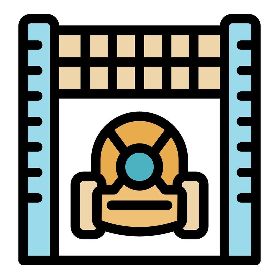Robot vacuum cleaner passing under a piece of furniture vector