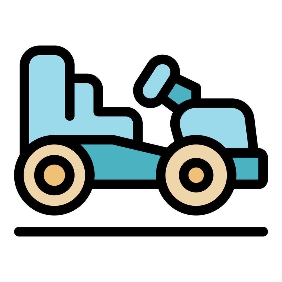 Go kart racing on track representing speed and competition vector