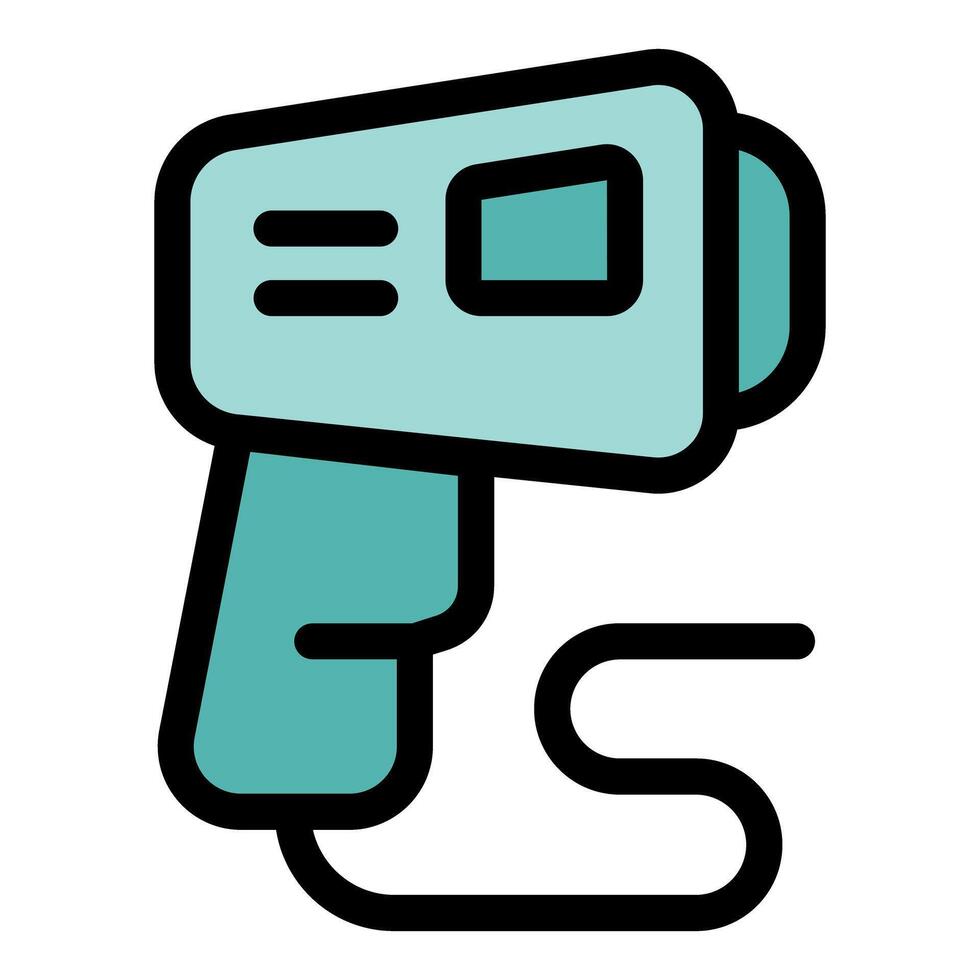 Electronic price scanner reading barcode in a store checkout vector