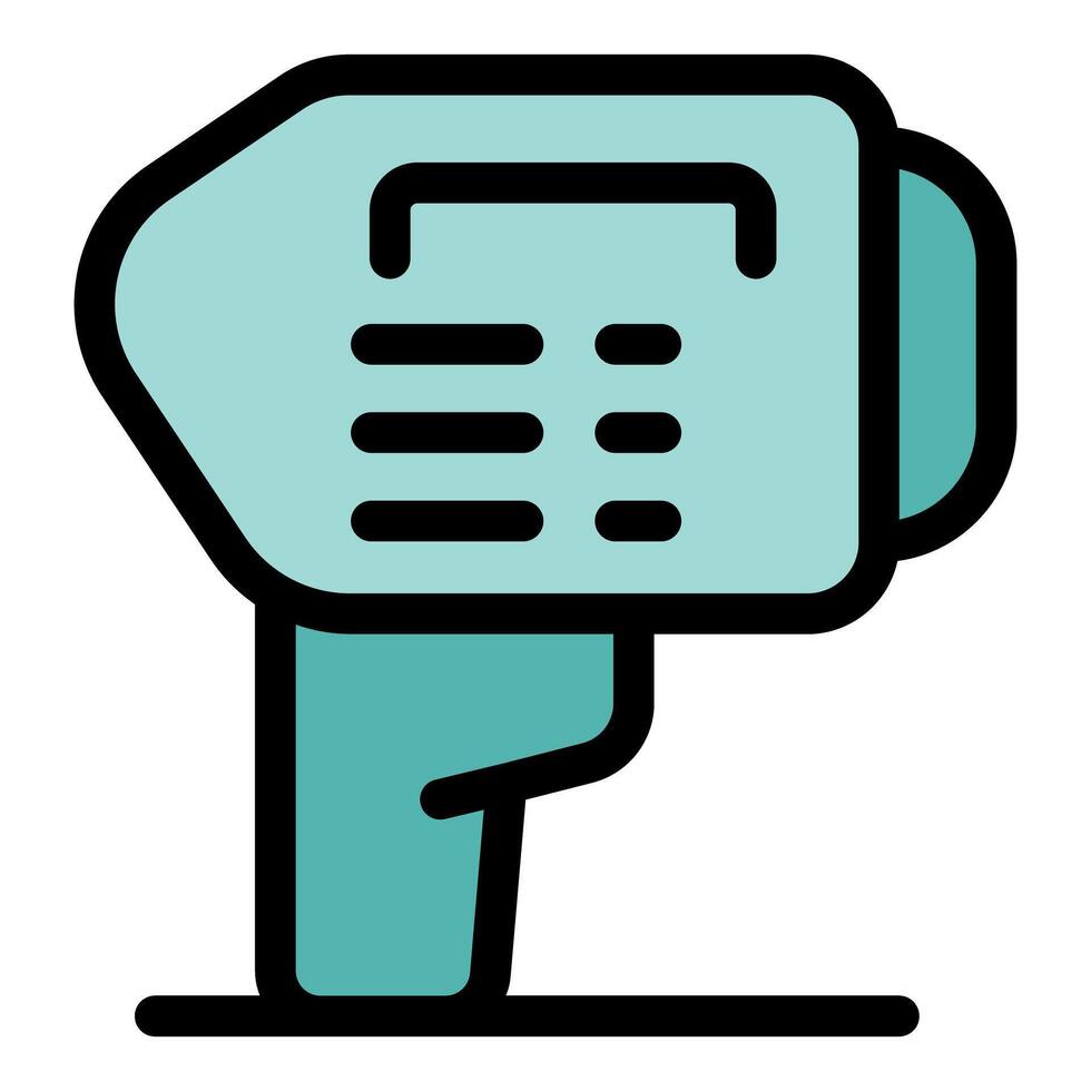 Electronic digital infrared thermometer showing normal body temperature icon vector