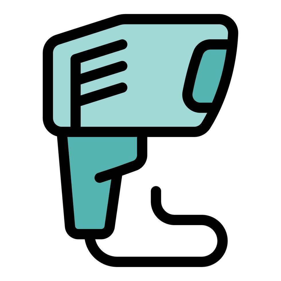 Handheld barcode scanner detecting product information vector