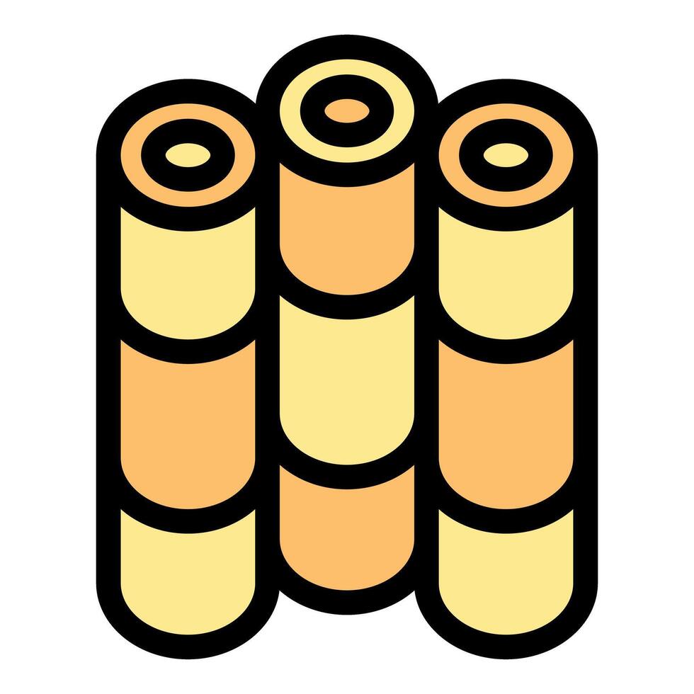 Three cylinder shaped objects forming a stable structure vector