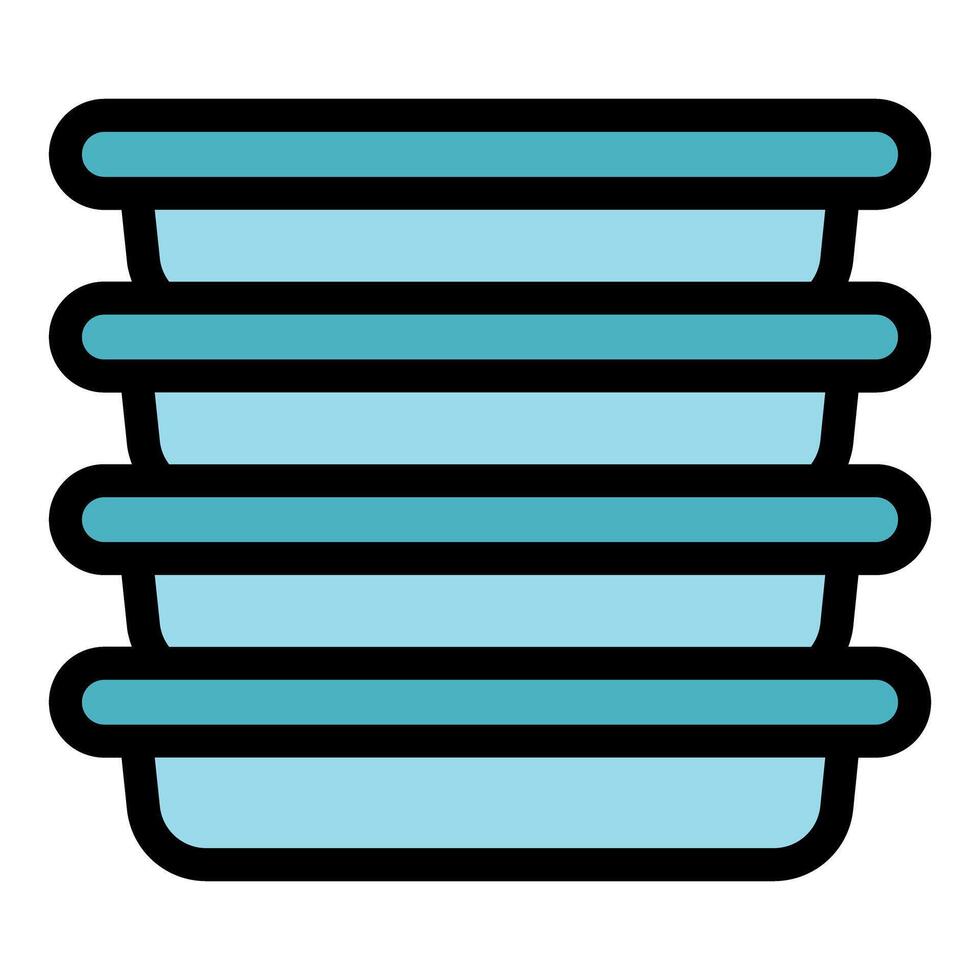 Stack of food containers representing meal prepping and healthy eating vector