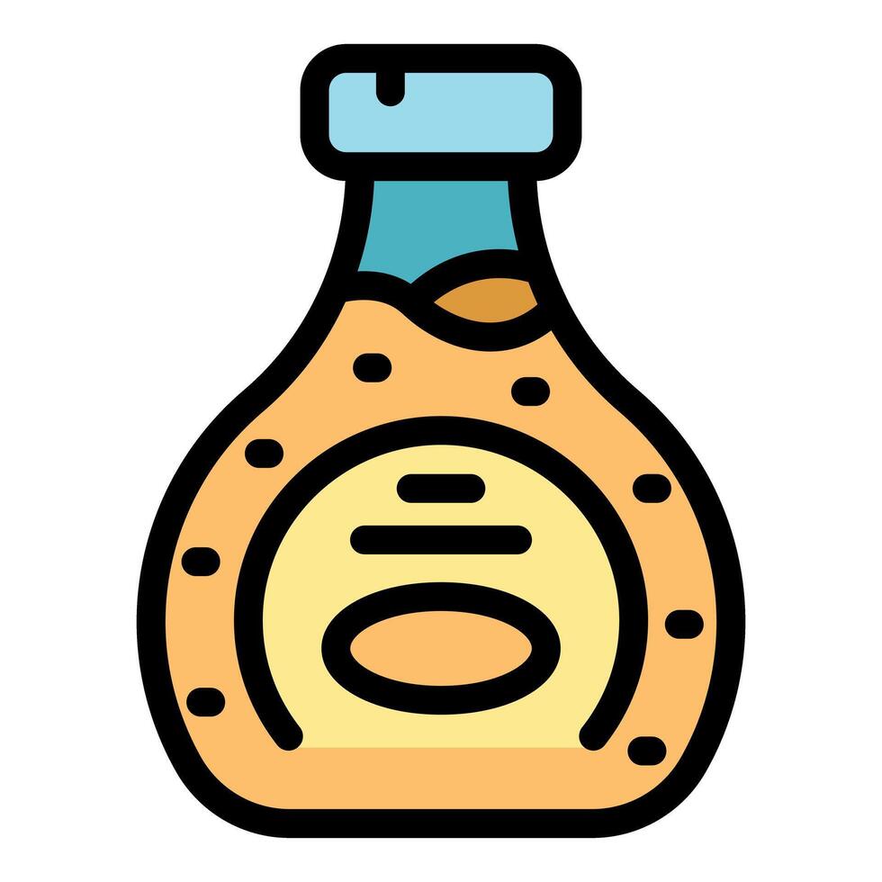 Mustard bottle with generic label and blue cap vector