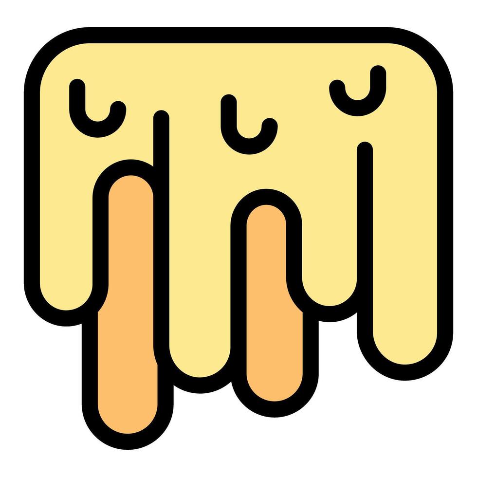 Sweet yellow glaze dripping with holes and lines forming vector