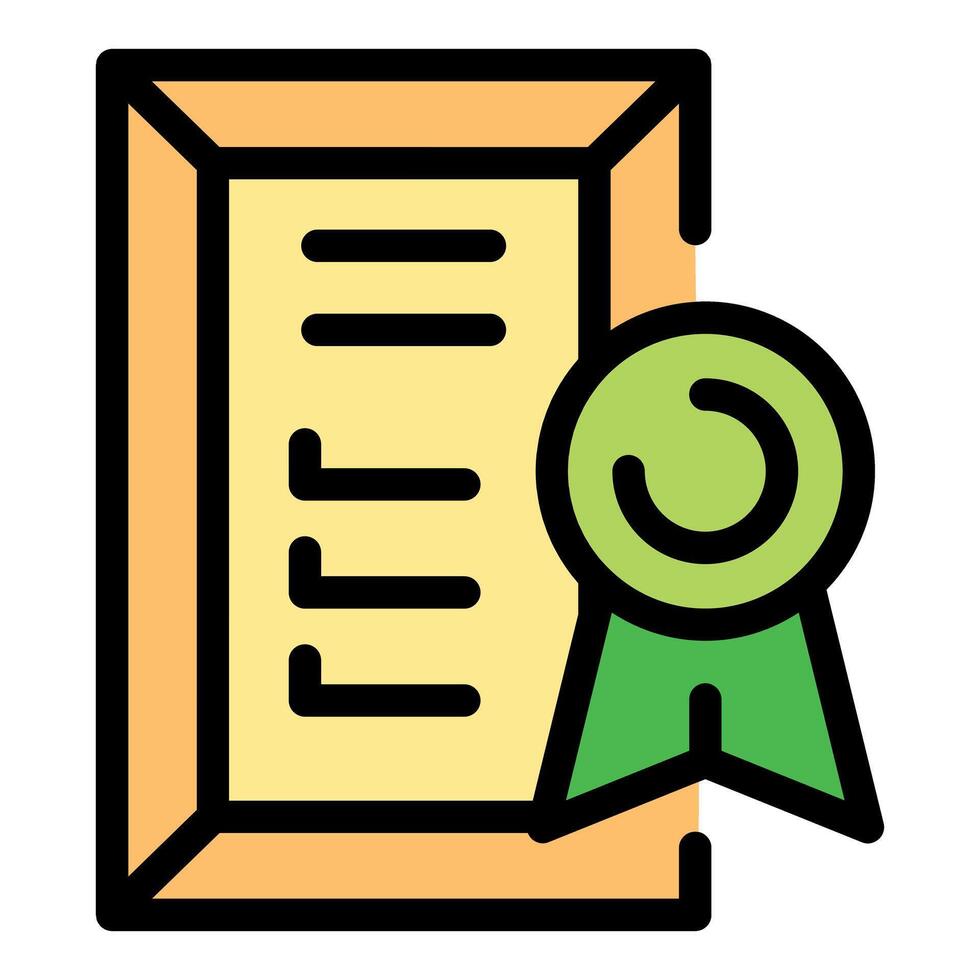 Diploma with green ribbon representing graduation and success vector