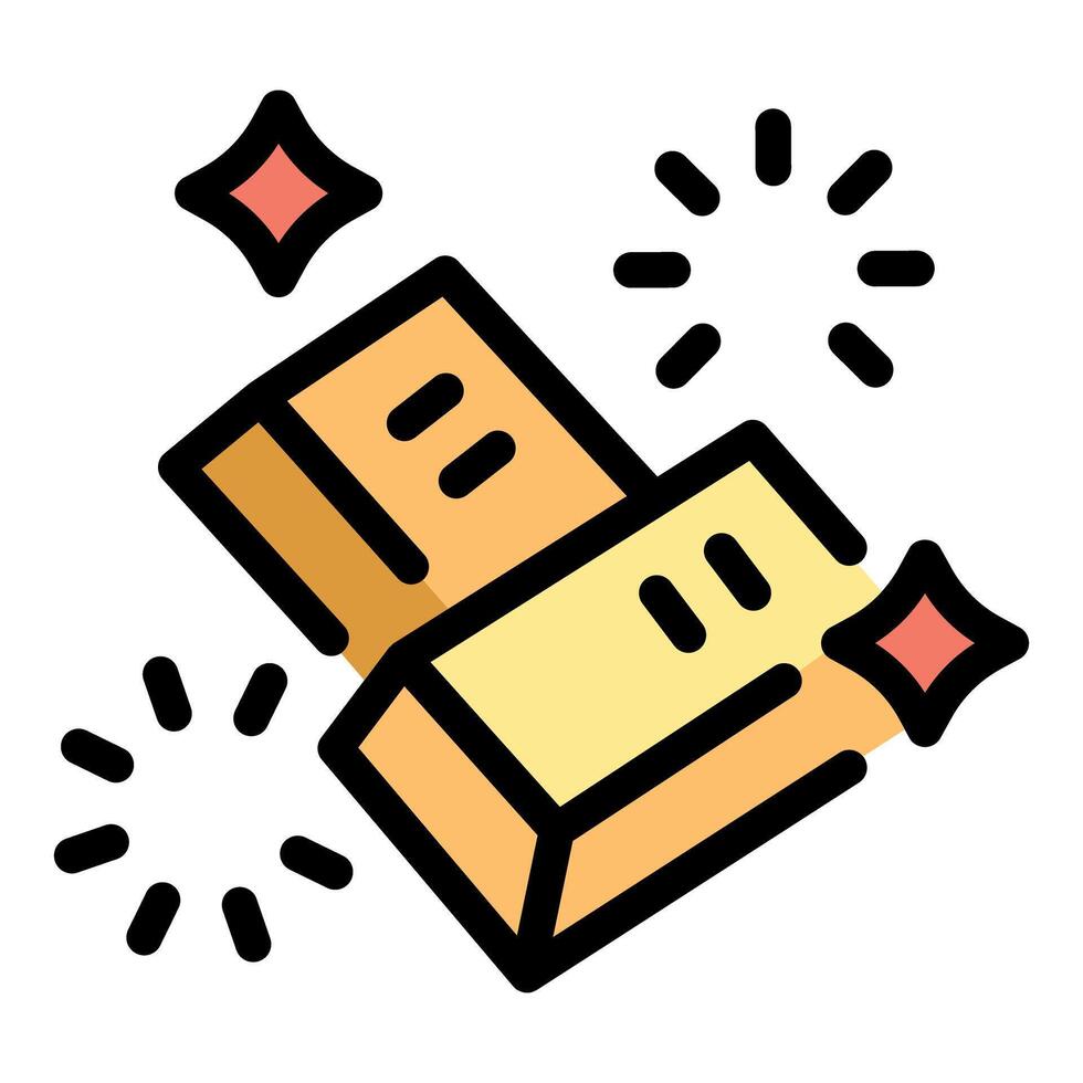 Gold bars shining with sparkles, representing wealth and investment vector