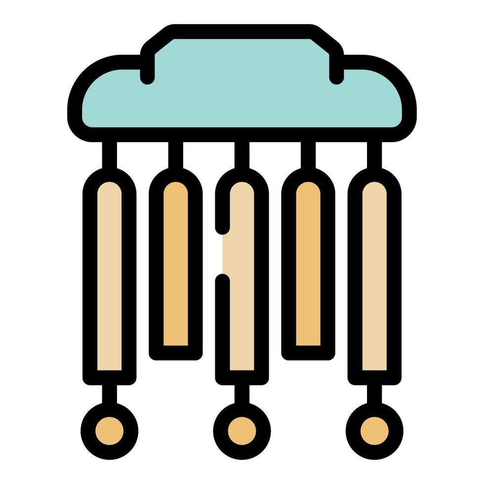 Hanging wind chime creating soothing melodies in the gentle breeze vector