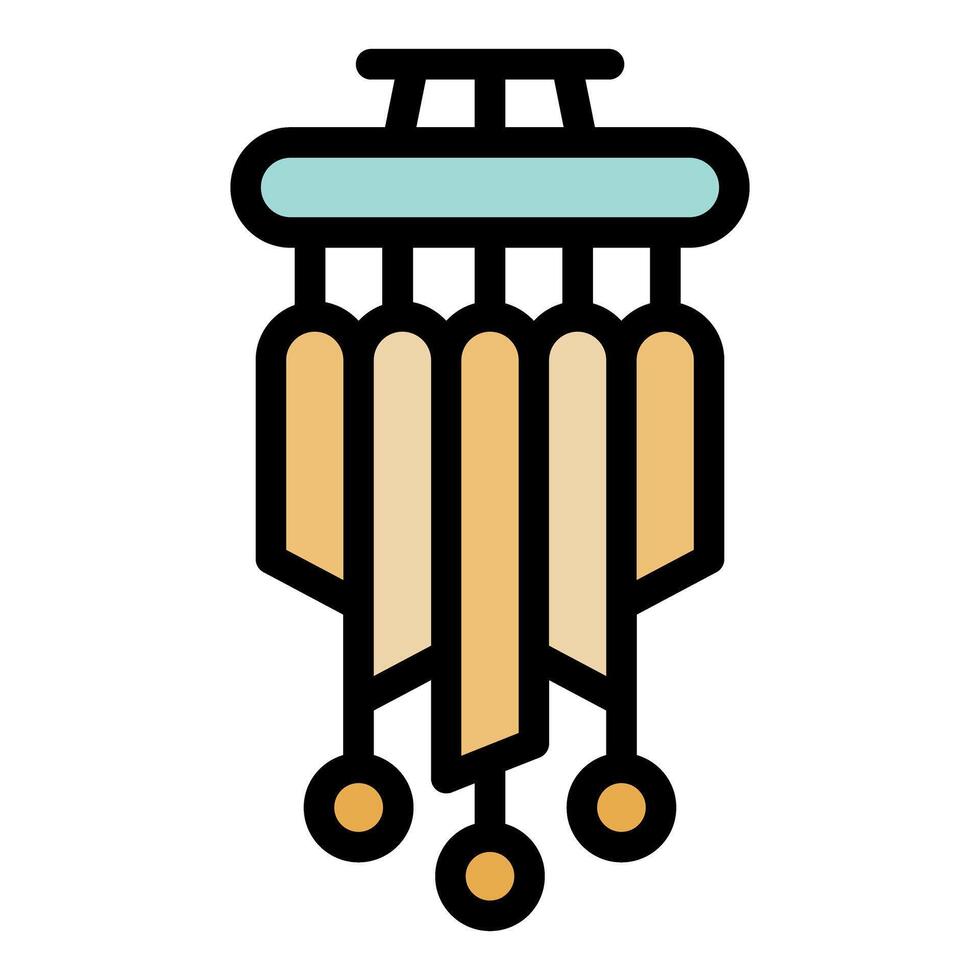 Decorative wind chime hanging and creating soothing sounds vector