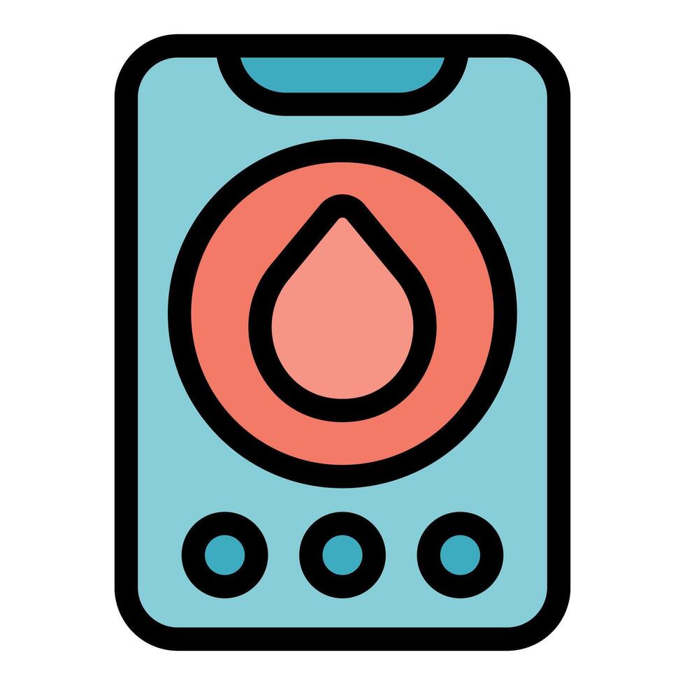 Smartphone showing water drop icon for hydration app vector